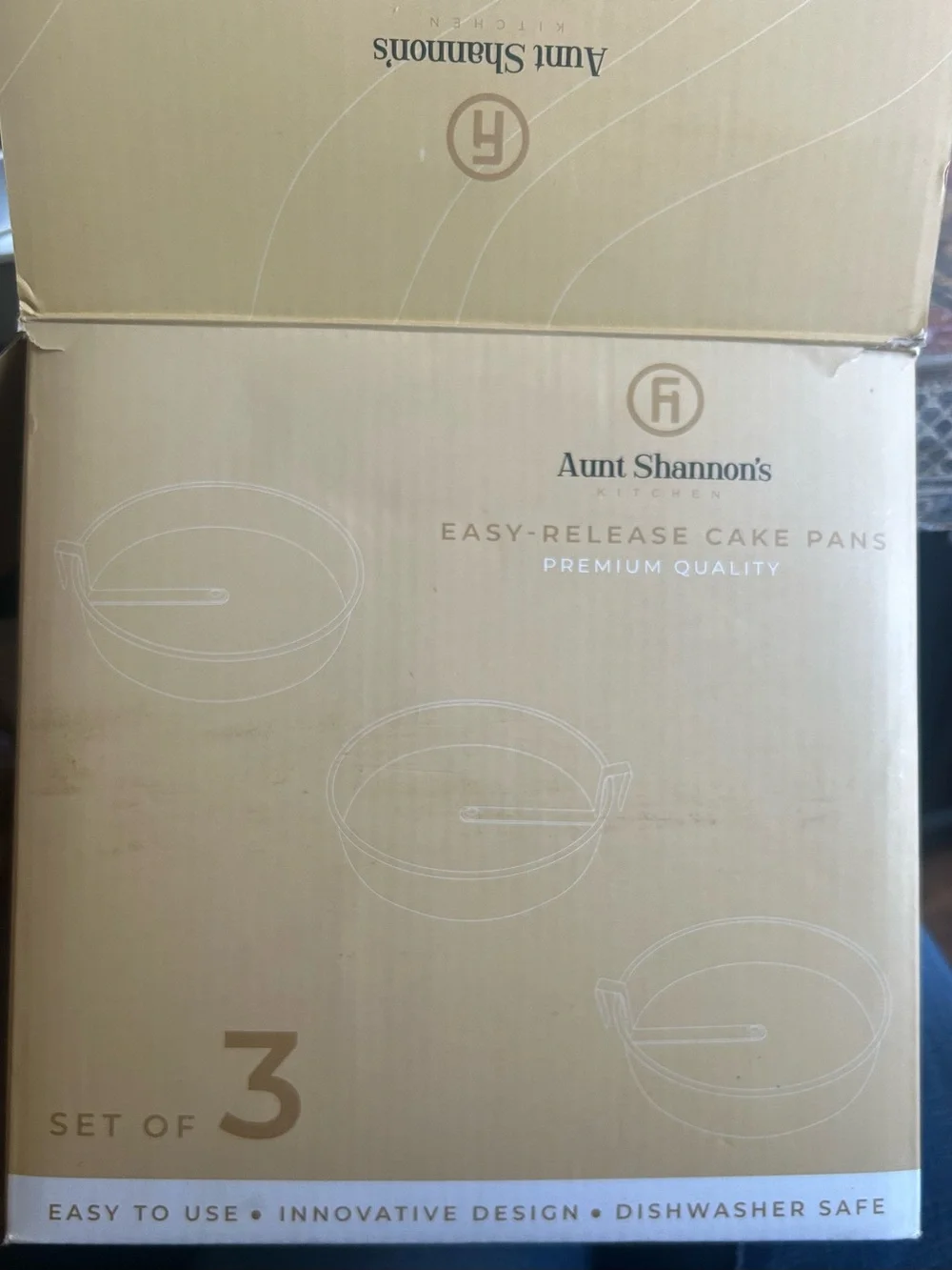 Aunt Shannon’s kitchen 8 inch round cake pans ,3 pack silver cake pan